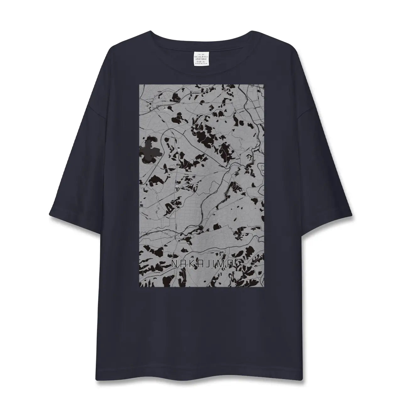 【中島(福島県)】地図柄ビッグシルエットTシャツ