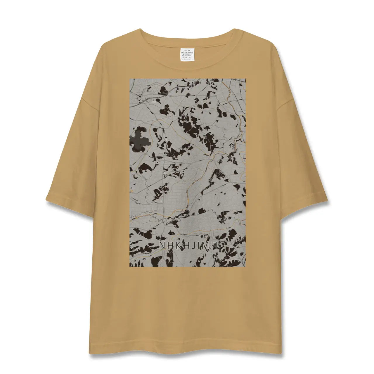 【中島(福島県)】地図柄ビッグシルエットTシャツ