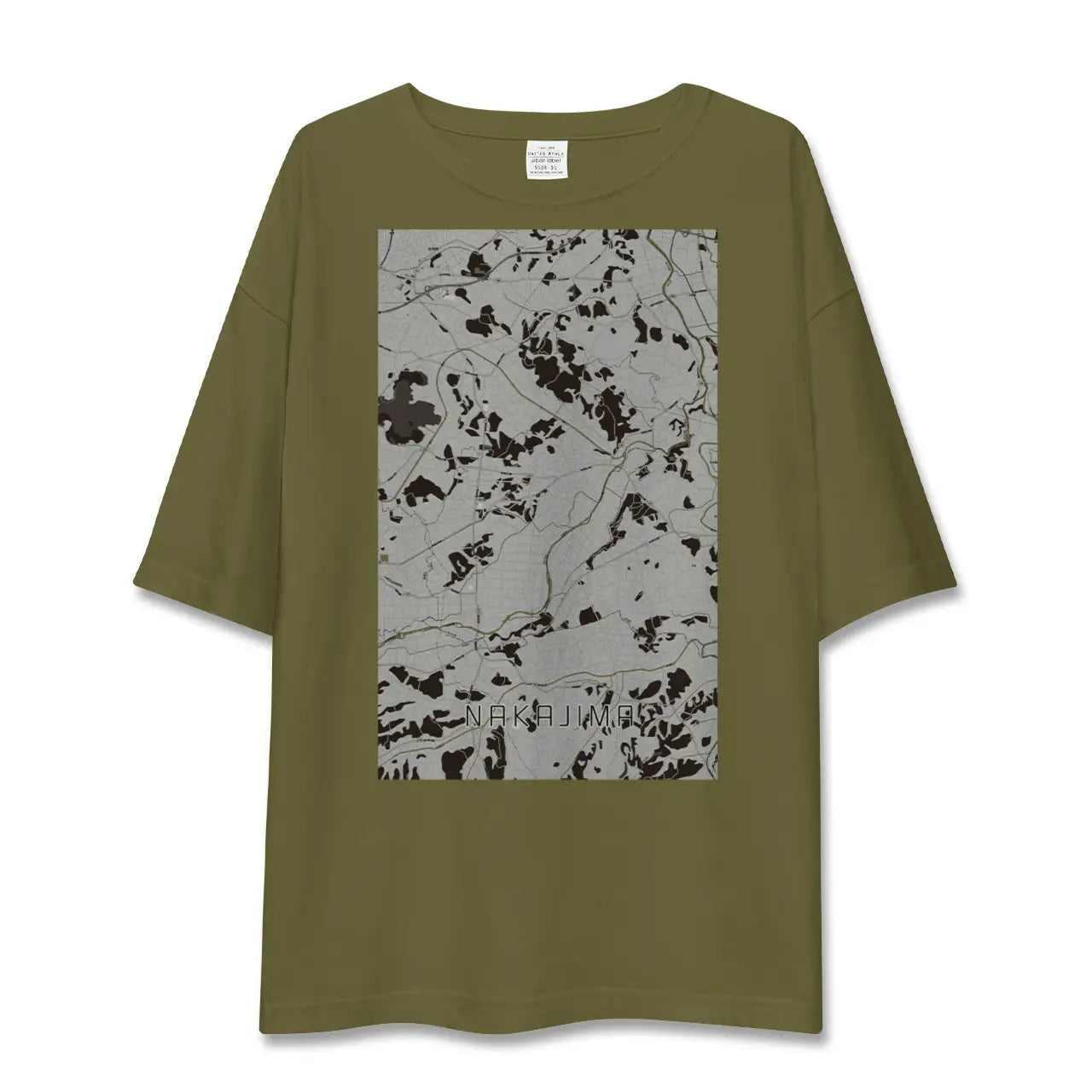 【中島(福島県)】地図柄ビッグシルエットTシャツ