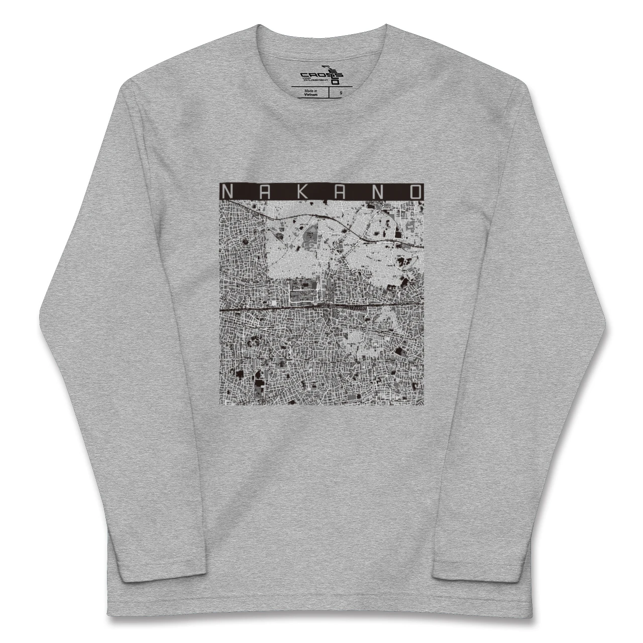 【中野2(東京都)】地図柄ロングスリーブTシャツ