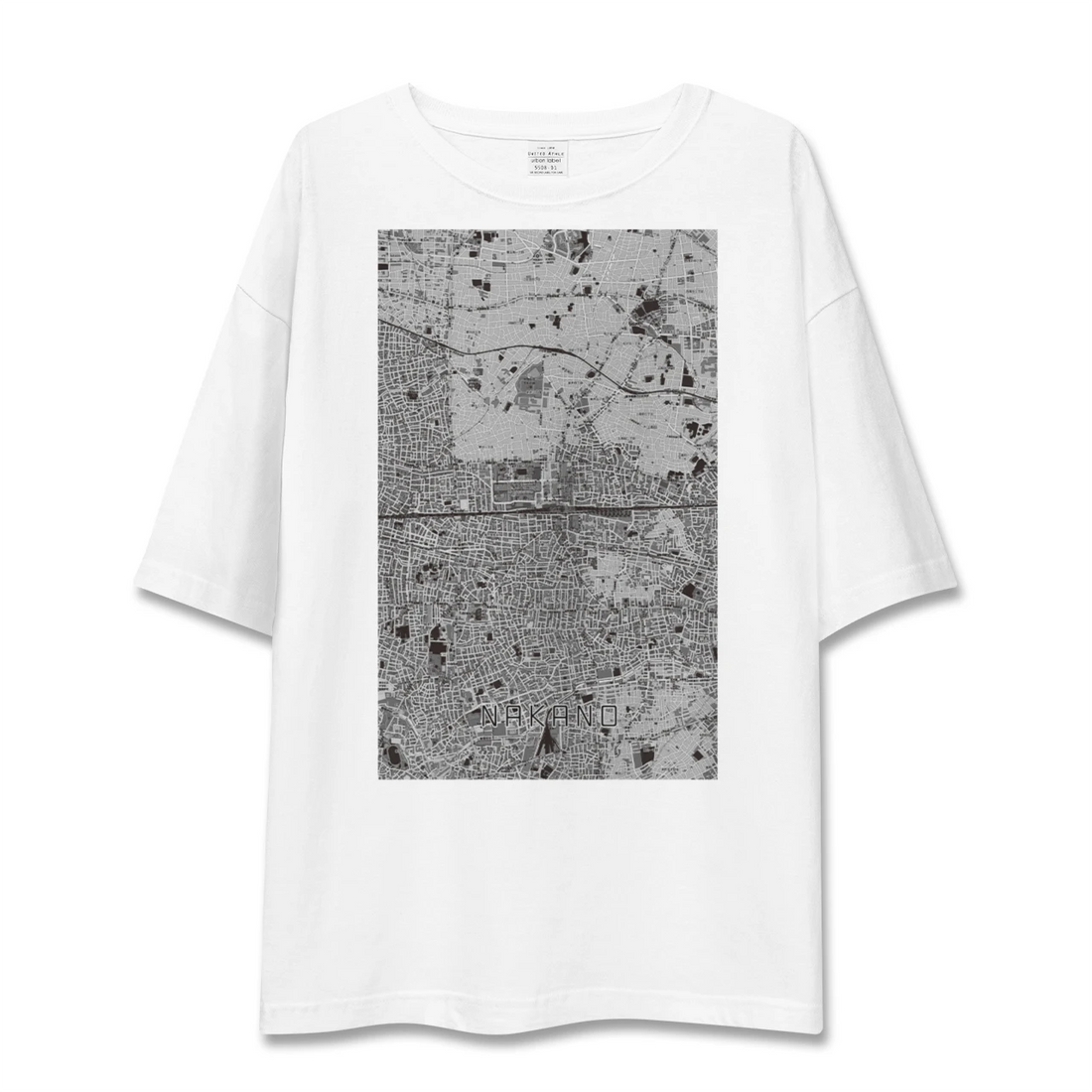 【中野2(東京都)】地図柄ビッグシルエットTシャツ