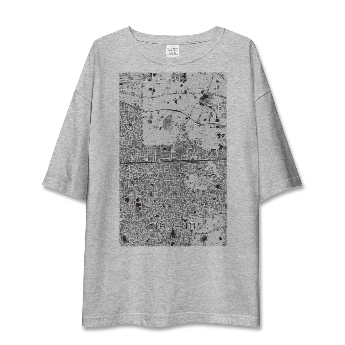 【中野2(東京都)】地図柄ビッグシルエットTシャツ