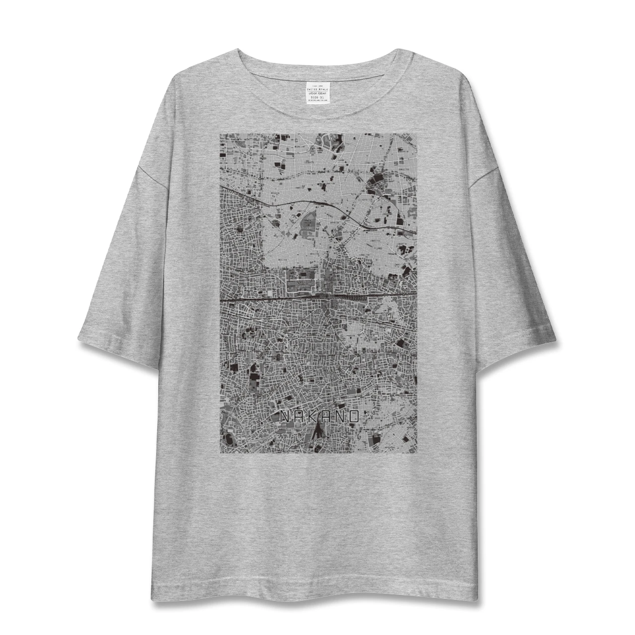 【中野2(東京都)】地図柄ビッグシルエットTシャツ