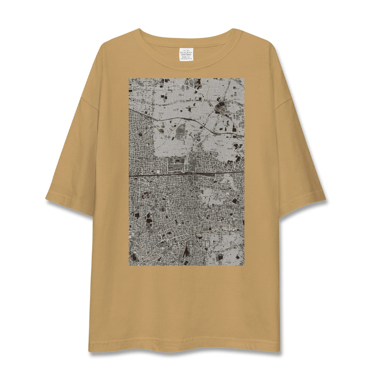 【中野2(東京都)】地図柄ビッグシルエットTシャツ