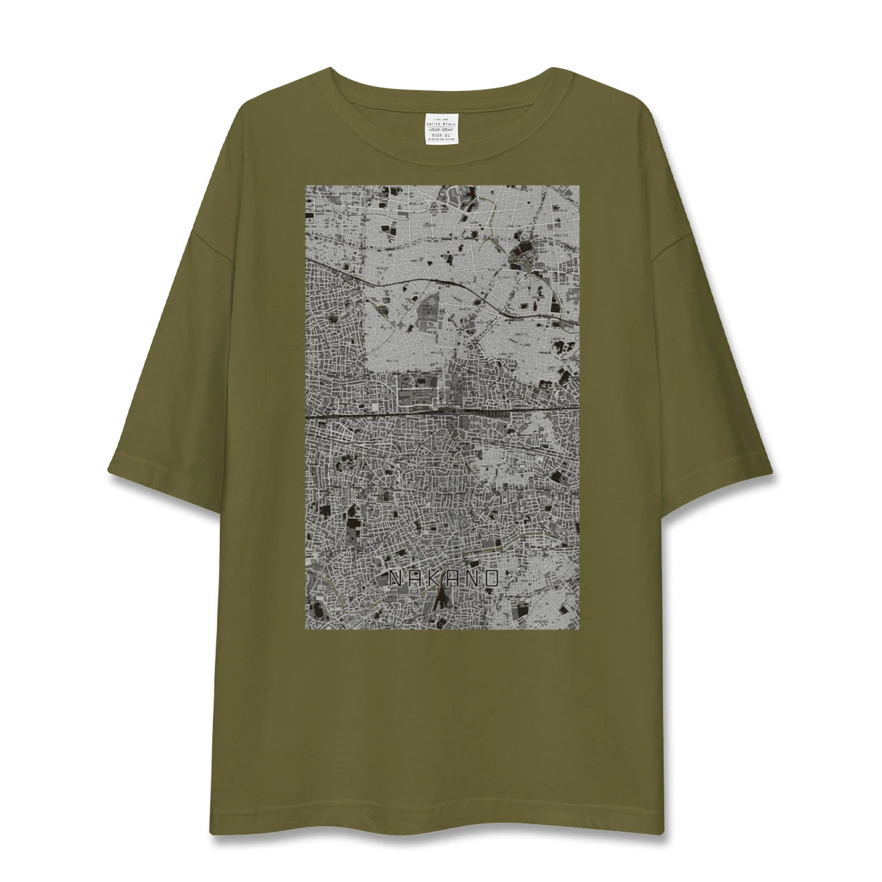 【中野2(東京都)】地図柄ビッグシルエットTシャツ