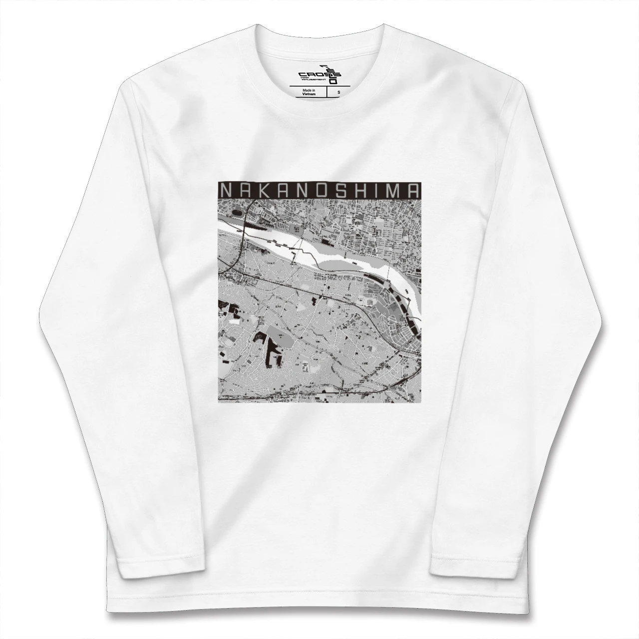 【中野島(神奈川県)】地図柄ロングスリーブTシャツ