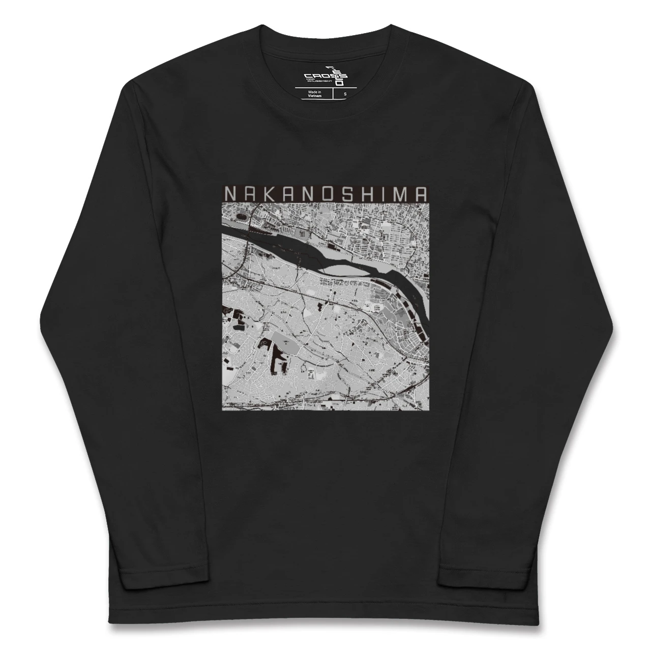 【中野島(神奈川県)】地図柄ロングスリーブTシャツ