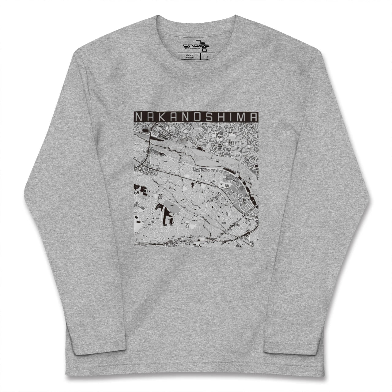 【中野島(神奈川県)】地図柄ロングスリーブTシャツ