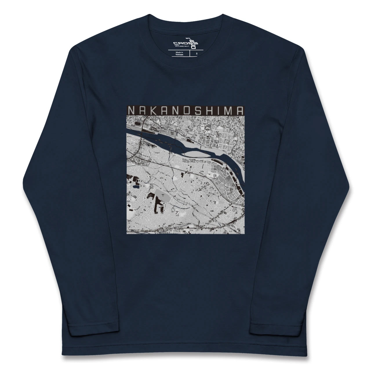 【中野島(神奈川県)】地図柄ロングスリーブTシャツ