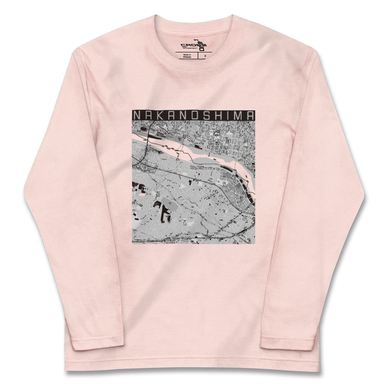 【中野島(神奈川県)】地図柄ロングスリーブTシャツ