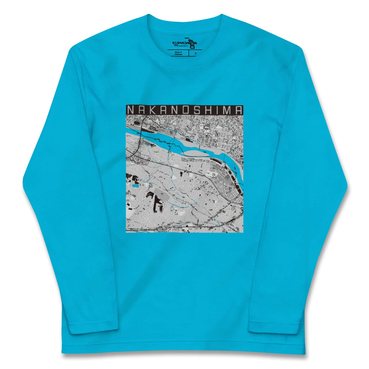 【中野島(神奈川県)】地図柄ロングスリーブTシャツ