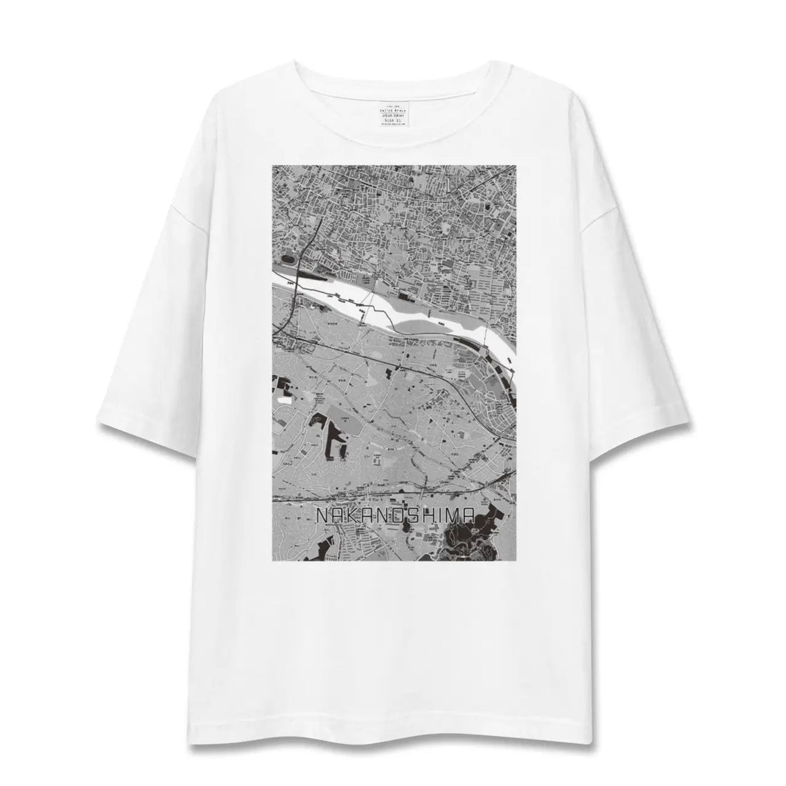 【中野島(神奈川県)】地図柄ビッグシルエットTシャツ