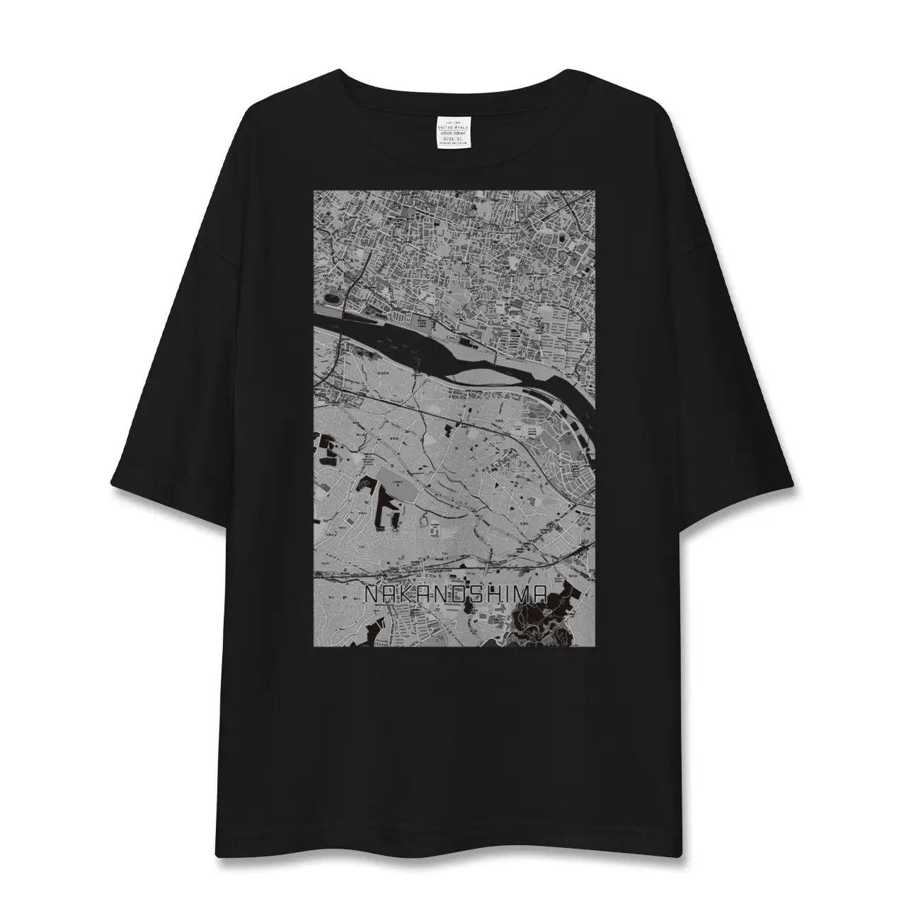【中野島(神奈川県)】地図柄ビッグシルエットTシャツ