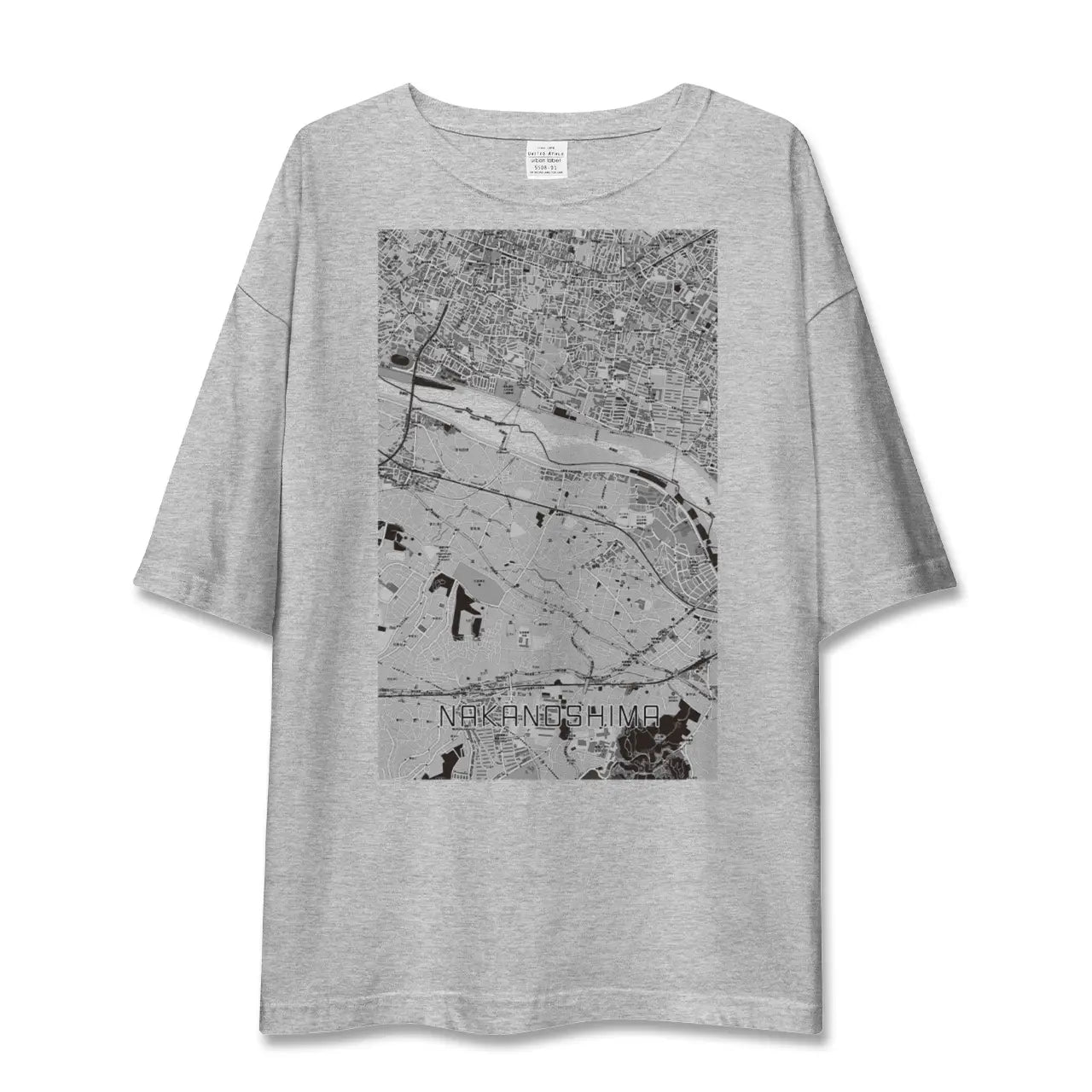 【中野島(神奈川県)】地図柄ビッグシルエットTシャツ