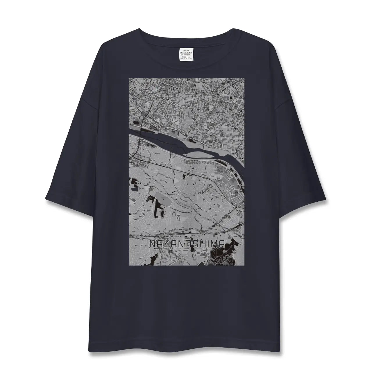 【中野島(神奈川県)】地図柄ビッグシルエットTシャツ