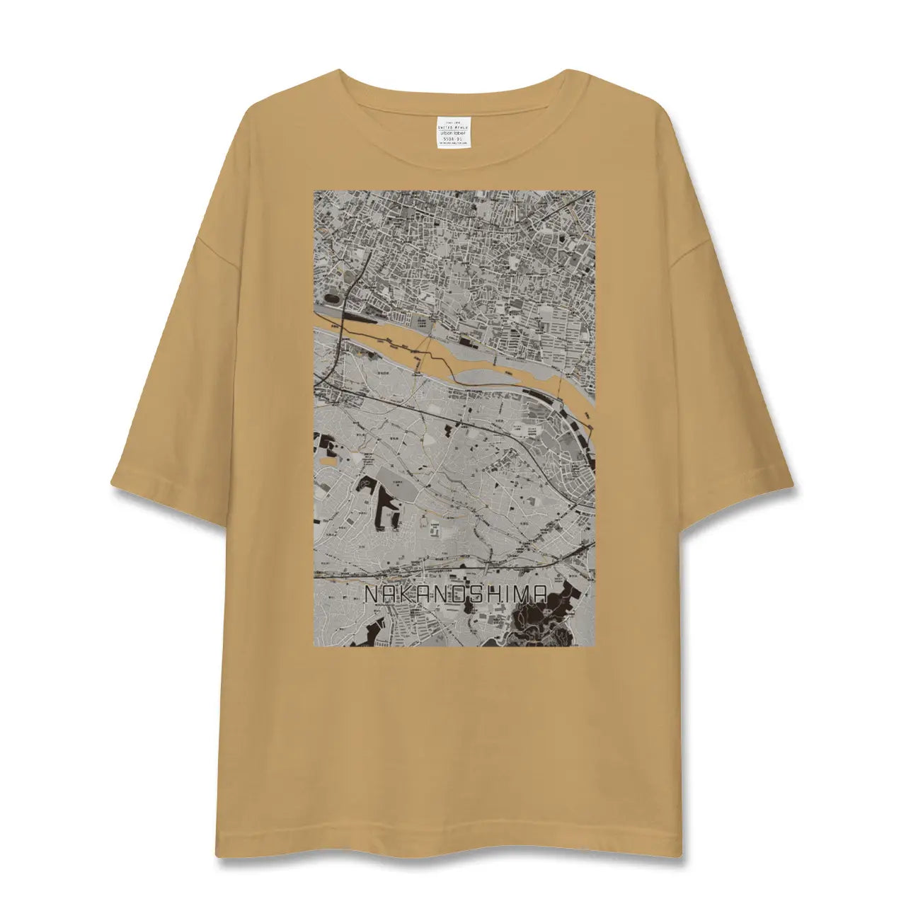 【中野島(神奈川県)】地図柄ビッグシルエットTシャツ