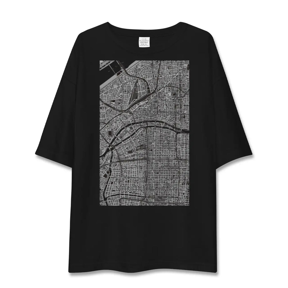 【中之島(大阪府)】地図柄ビッグシルエットTシャツ