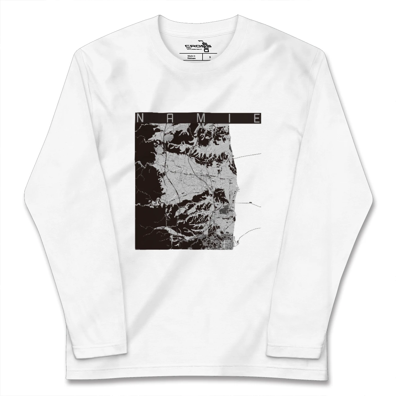 【浪江(福島県)】地図柄ロングスリーブTシャツ