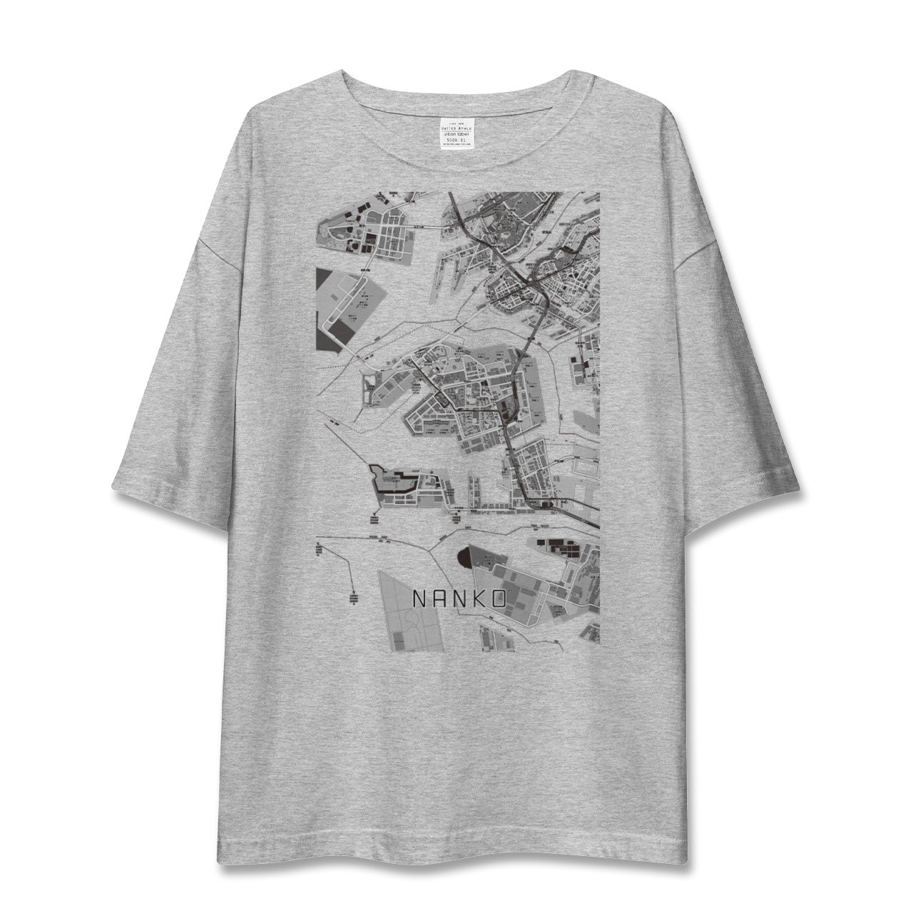 【南港(大阪府)】地図柄ビッグシルエットTシャツ