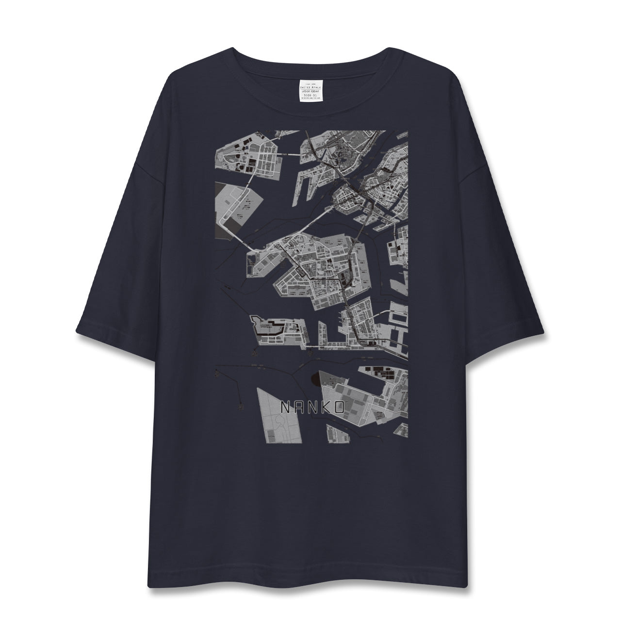 【南港(大阪府)】地図柄ビッグシルエットTシャツ