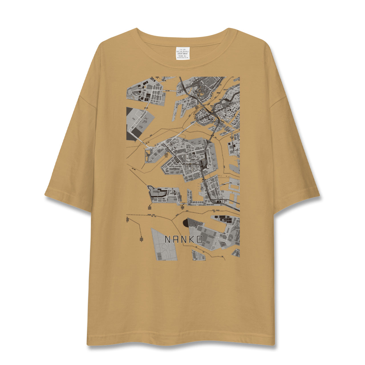 【南港(大阪府)】地図柄ビッグシルエットTシャツ