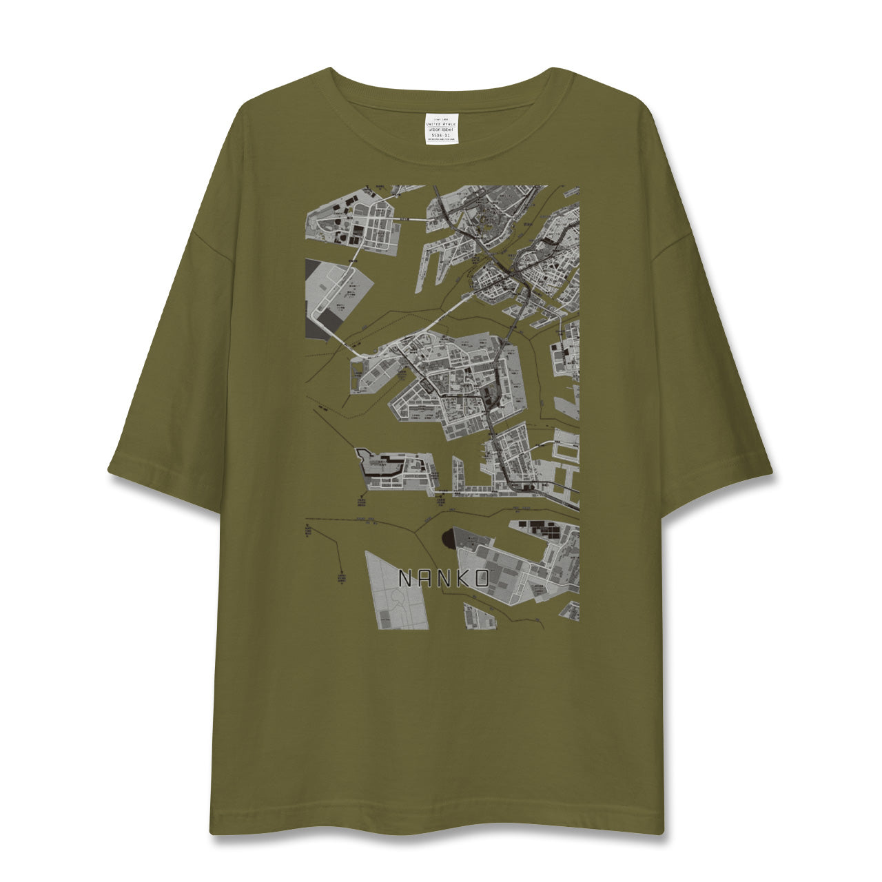 【南港(大阪府)】地図柄ビッグシルエットTシャツ