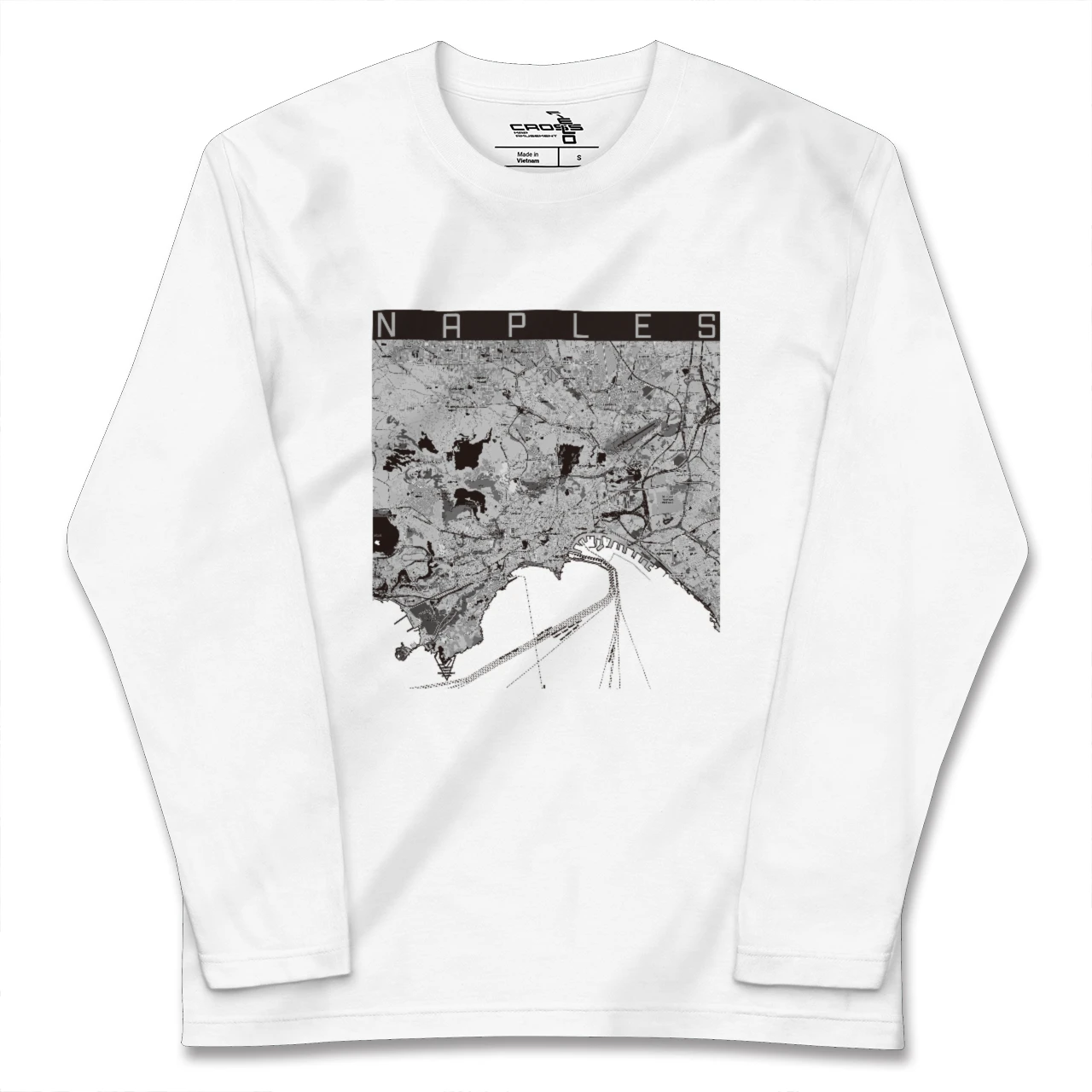 【ナポリ(イタリア)】地図柄ロングスリーブTシャツ
