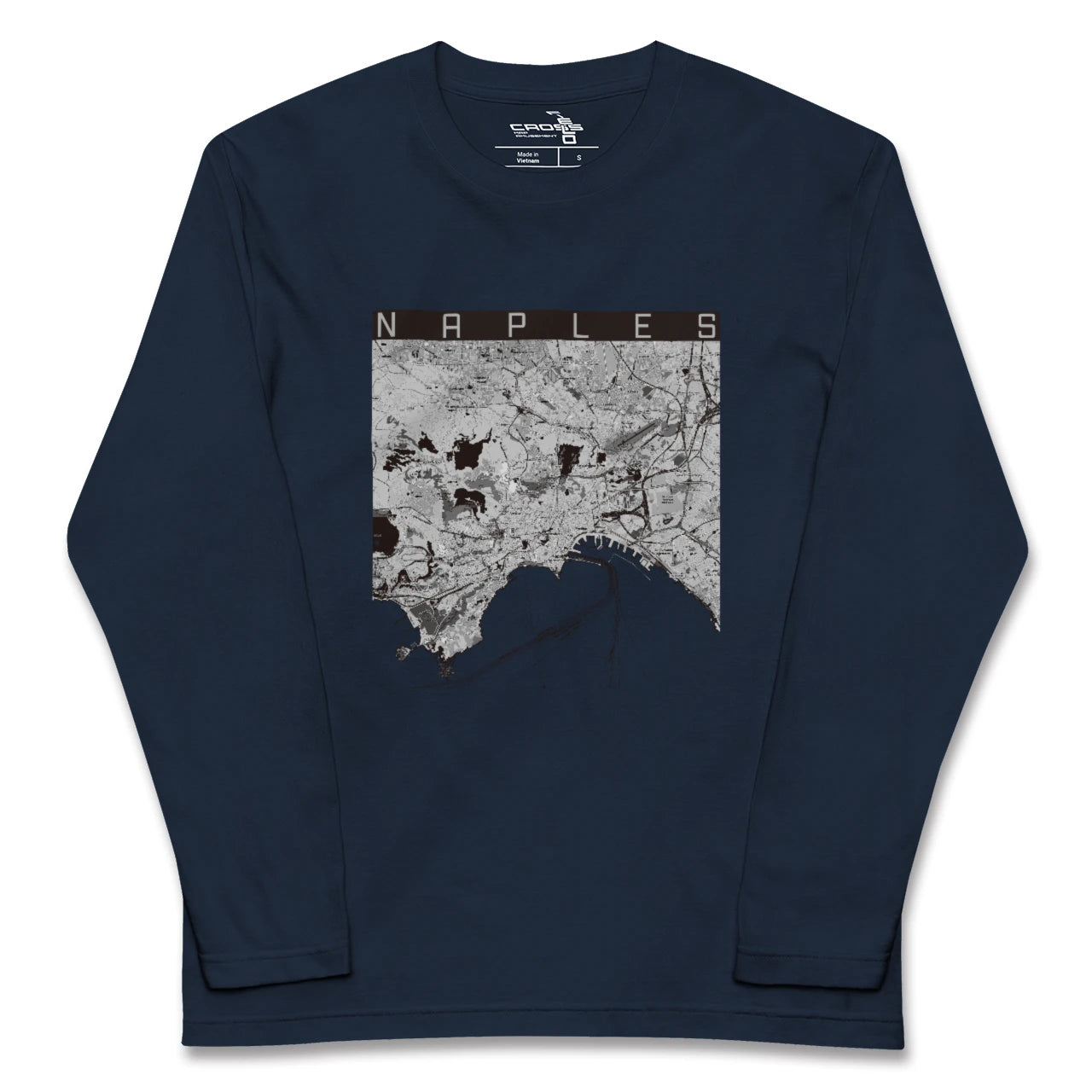 【ナポリ(イタリア)】地図柄ロングスリーブTシャツ