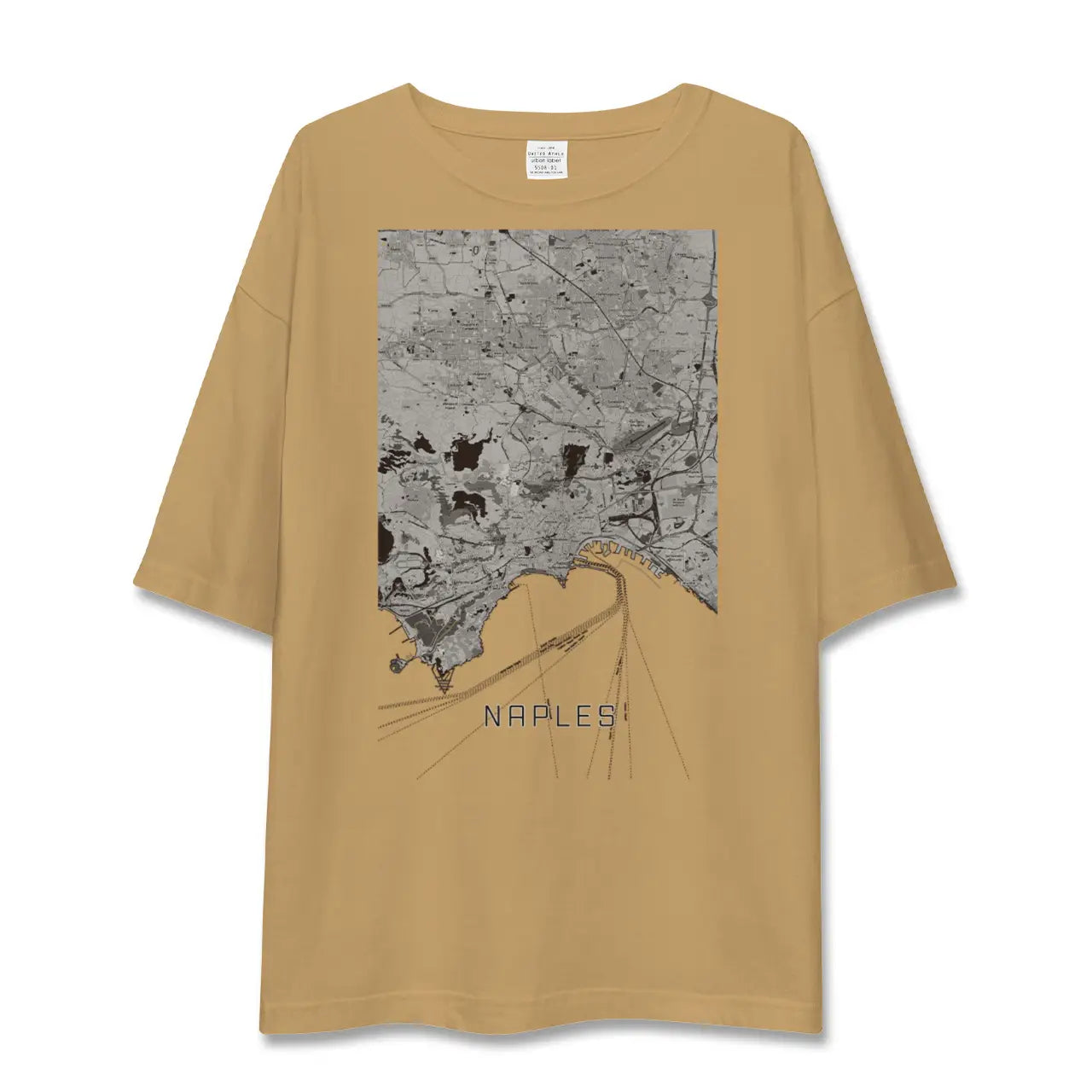 【ナポリ(イタリア)】地図柄ビッグシルエットTシャツ