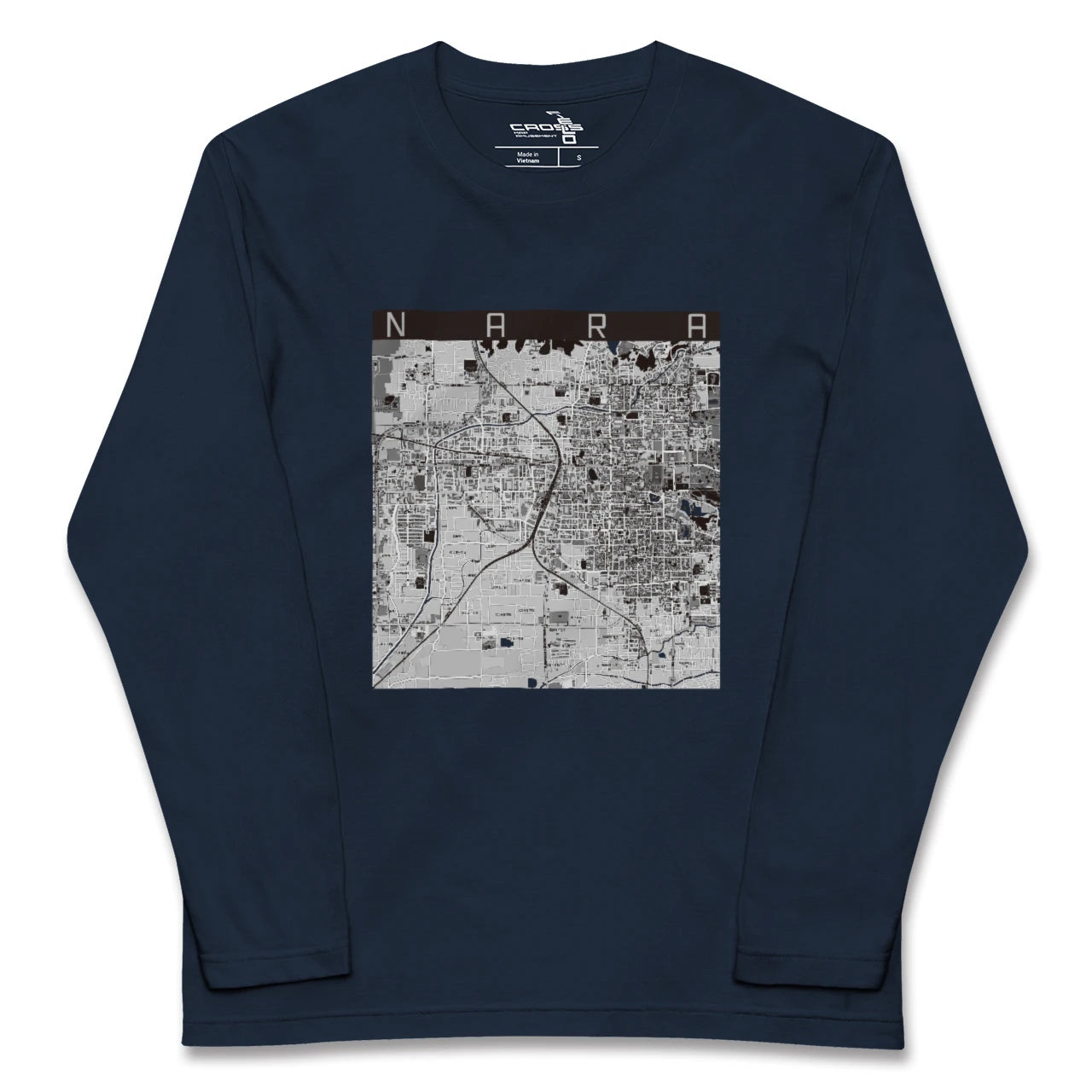 【奈良2(奈良県)】地図柄ロングスリーブTシャツ