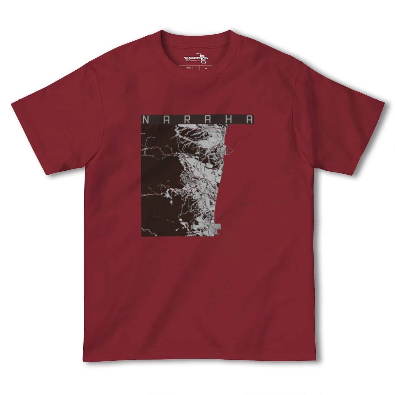 【楢葉(福島県)】地図柄ヘビーウェイトTシャツ