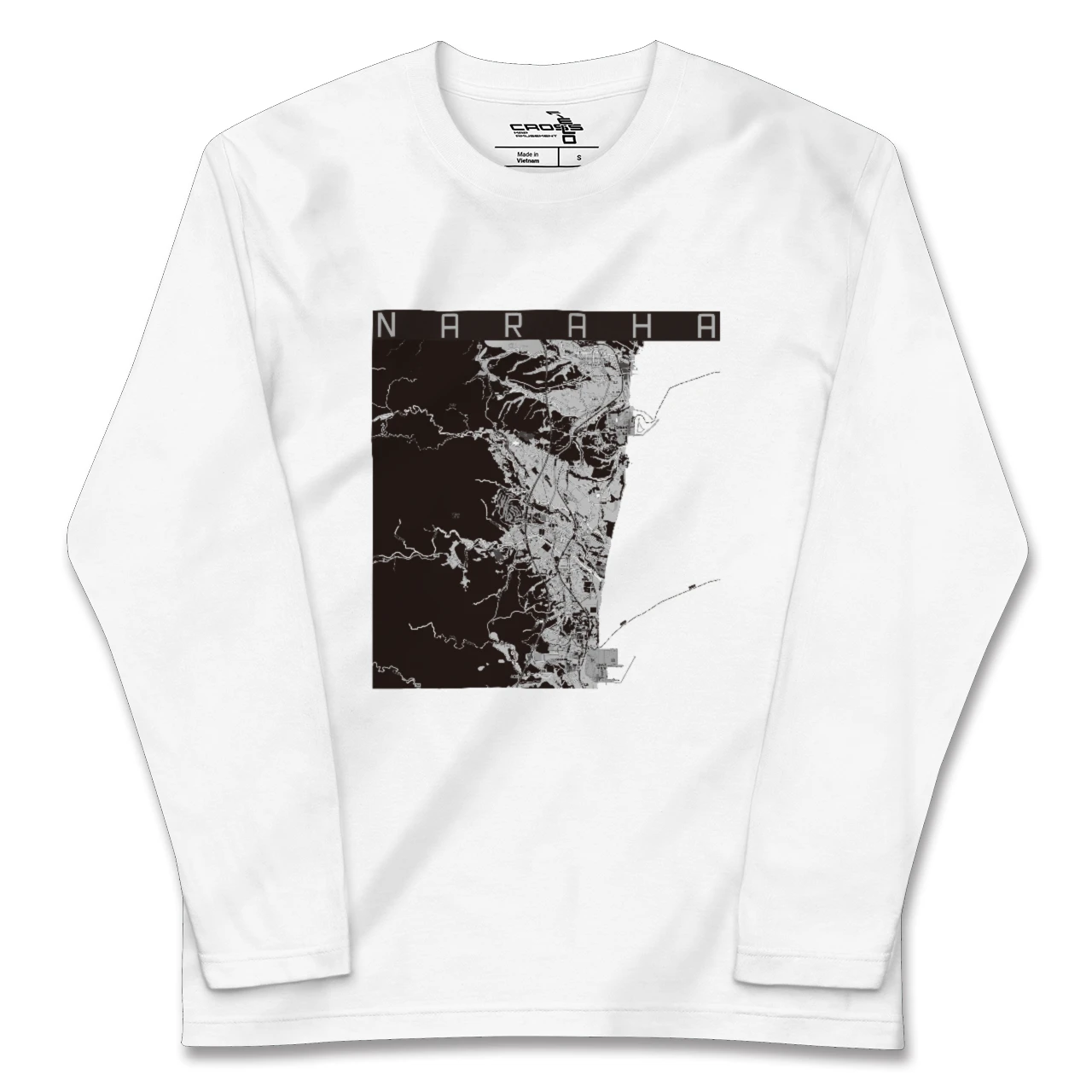 【楢葉(福島県)】地図柄ロングスリーブTシャツ