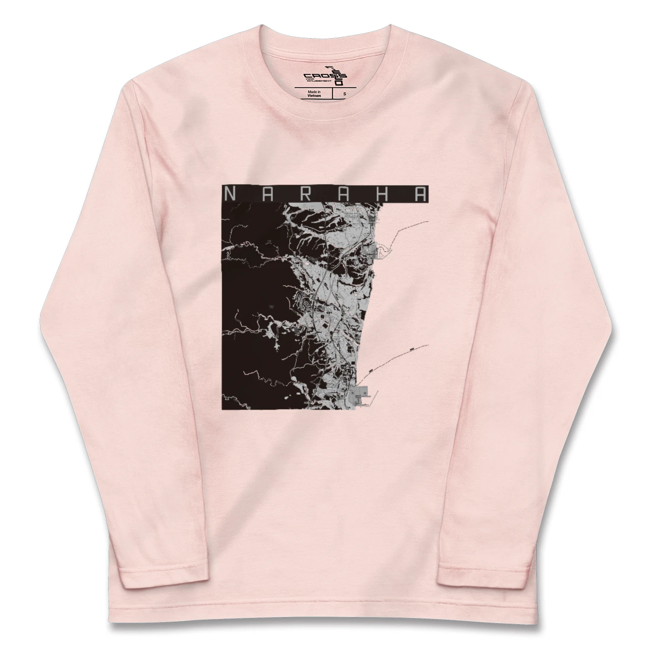 【楢葉(福島県)】地図柄ロングスリーブTシャツ