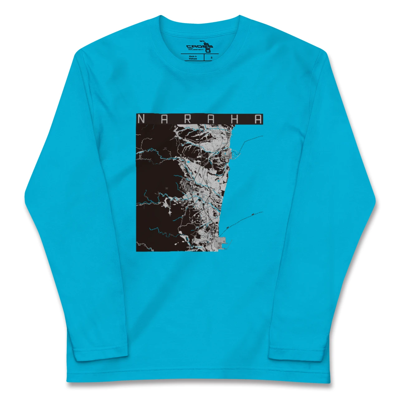 【楢葉(福島県)】地図柄ロングスリーブTシャツ