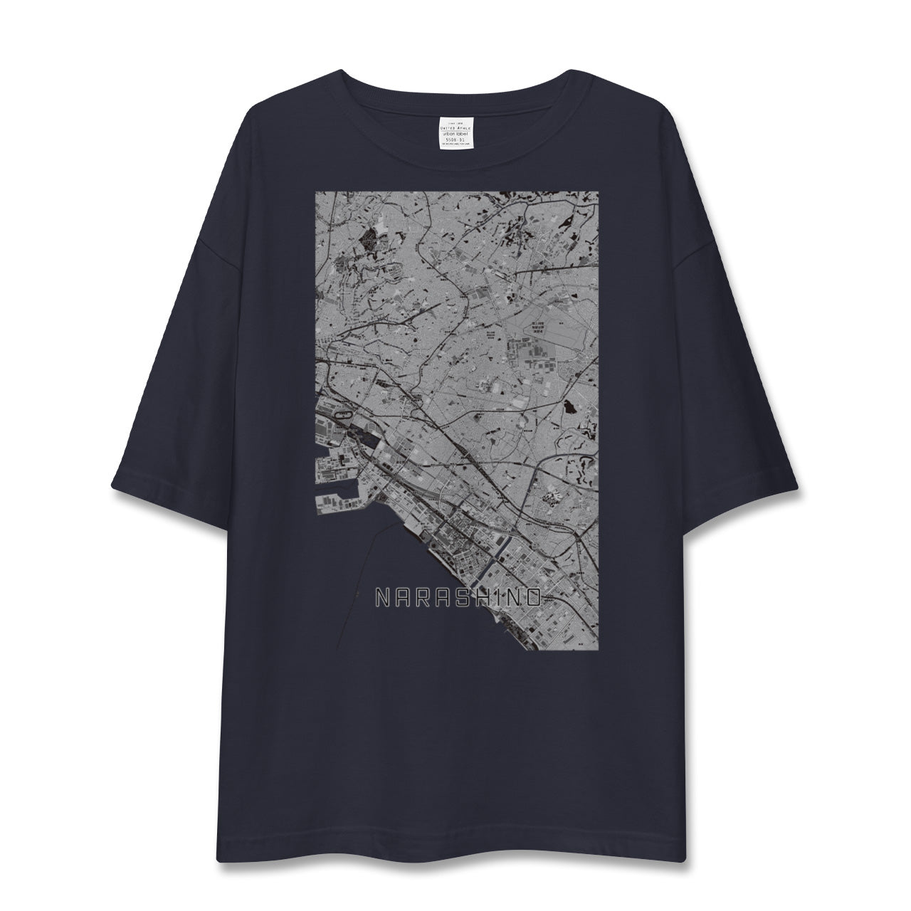 【習志野2(千葉県)】地図柄ビッグシルエットTシャツ
