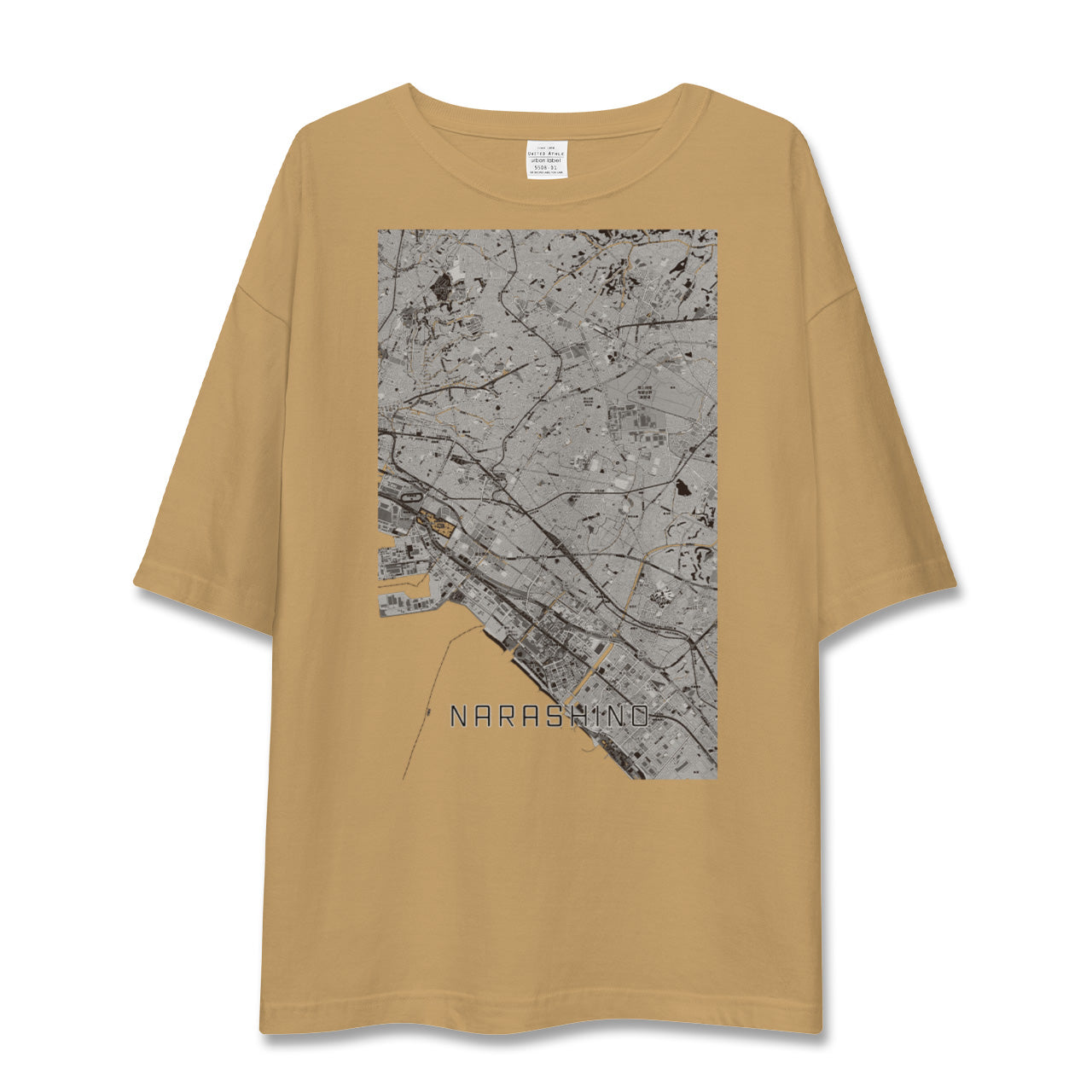 【習志野2(千葉県)】地図柄ビッグシルエットTシャツ