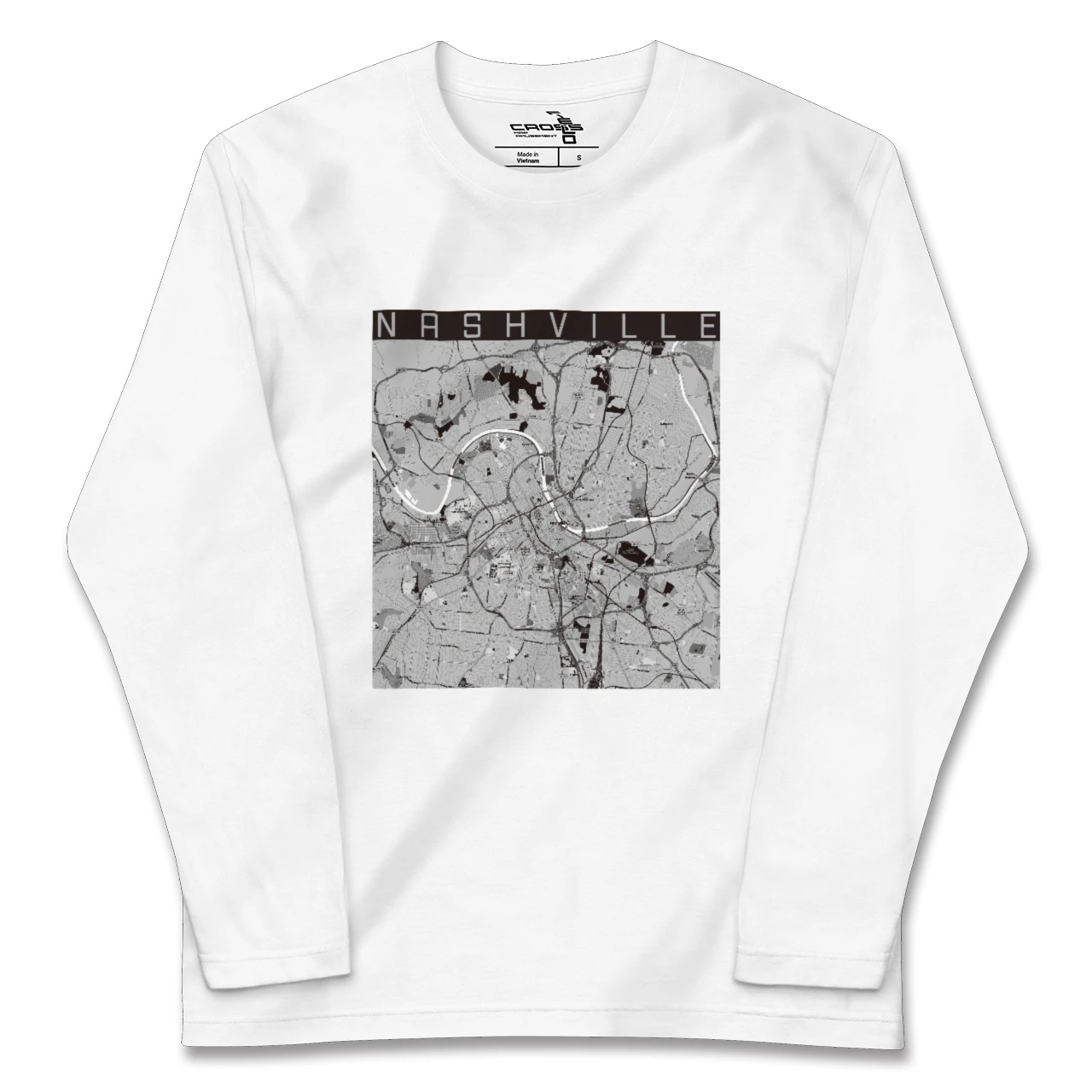 【ナッシュビル(アメリカ)】地図柄ロングスリーブTシャツ