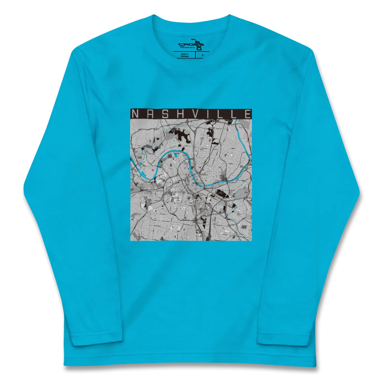 【ナッシュビル(アメリカ)】地図柄ロングスリーブTシャツ
