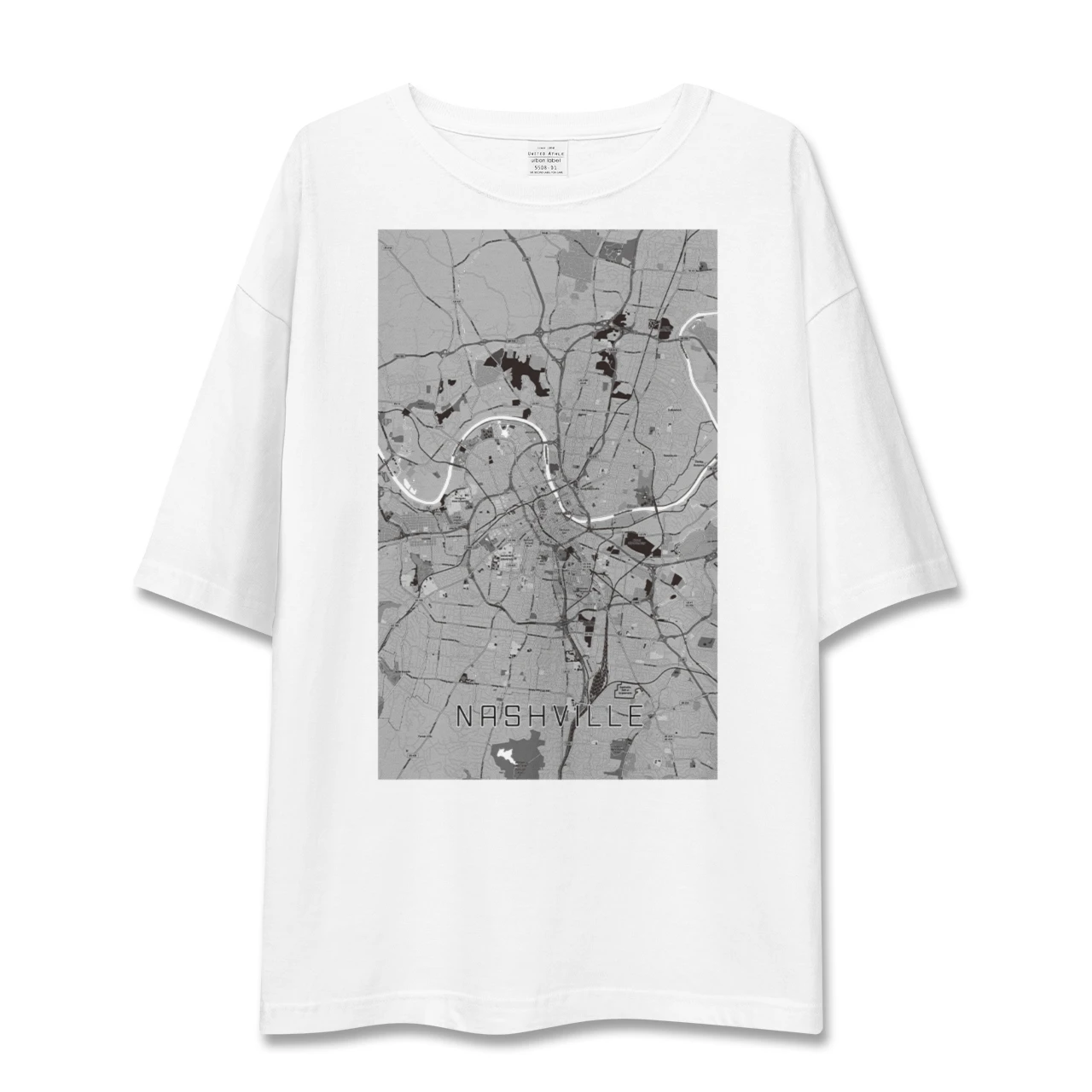 【ナッシュビル(アメリカ)】地図柄ビッグシルエットTシャツ