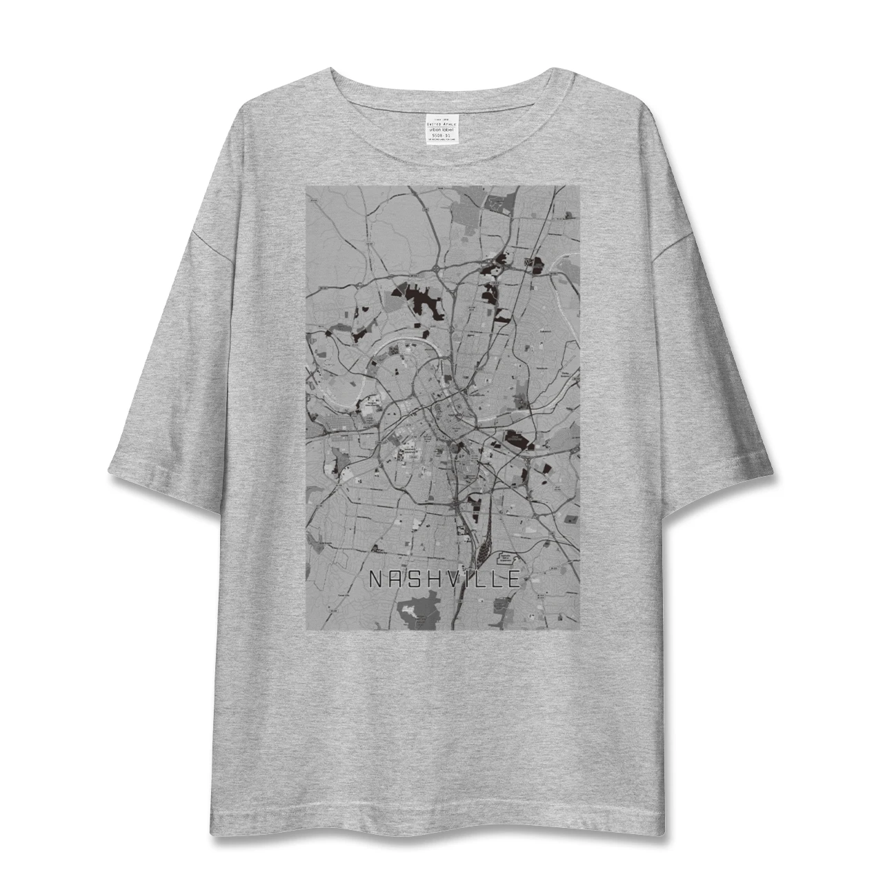 【ナッシュビル(アメリカ)】地図柄ビッグシルエットTシャツ