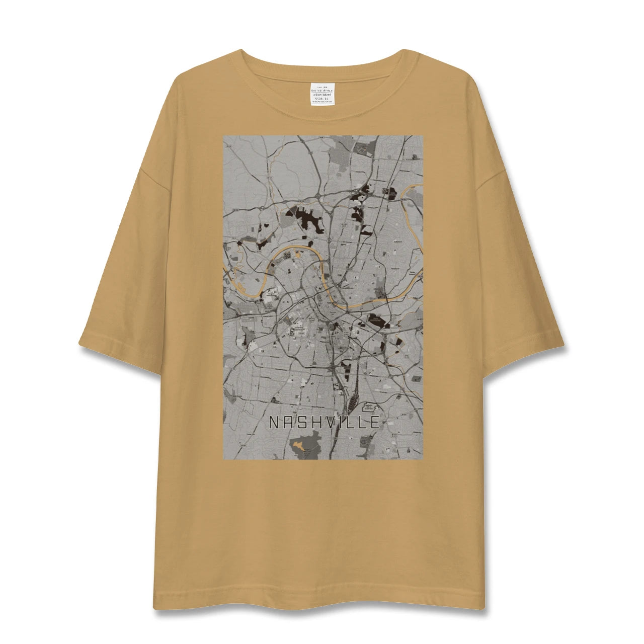 【ナッシュビル(アメリカ)】地図柄ビッグシルエットTシャツ