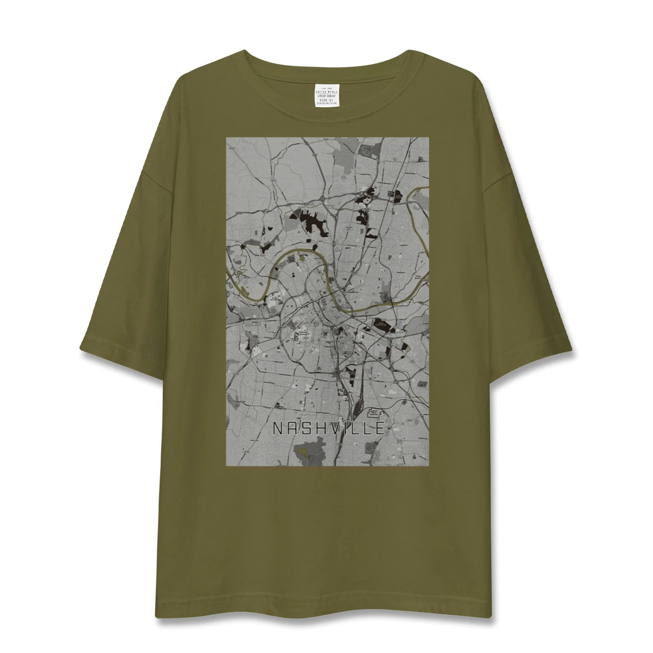 【ナッシュビル(アメリカ)】地図柄ビッグシルエットTシャツ
