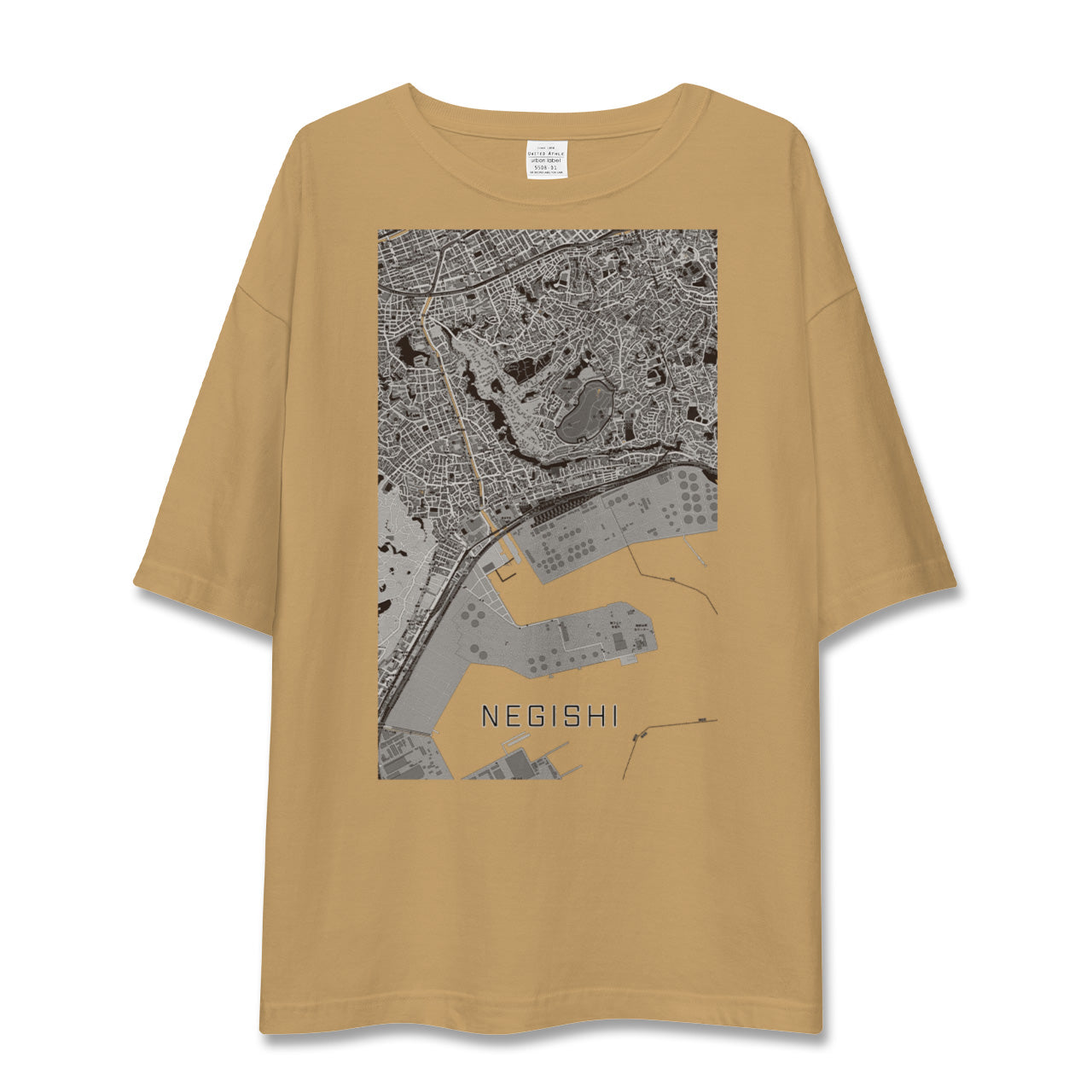 【根岸(神奈川県)】地図柄ビッグシルエットTシャツ