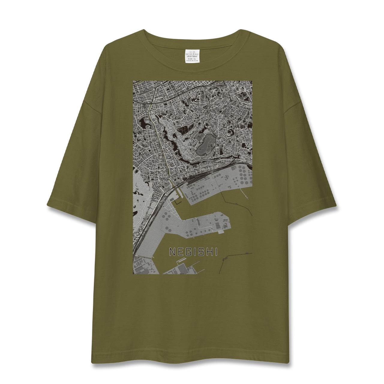 【根岸(神奈川県)】地図柄ビッグシルエットTシャツ
