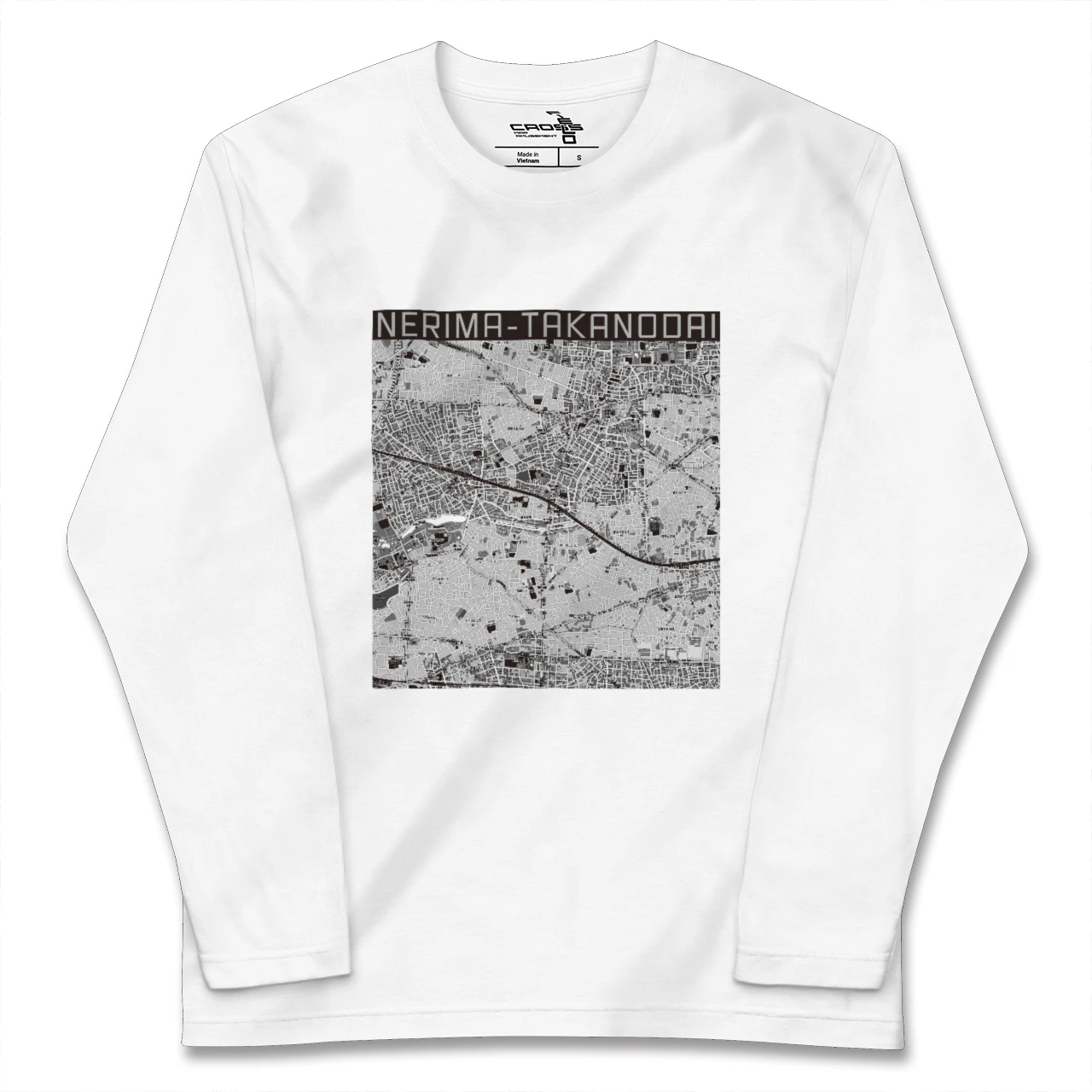 【練馬高野台(東京都)】地図柄ロングスリーブTシャツ