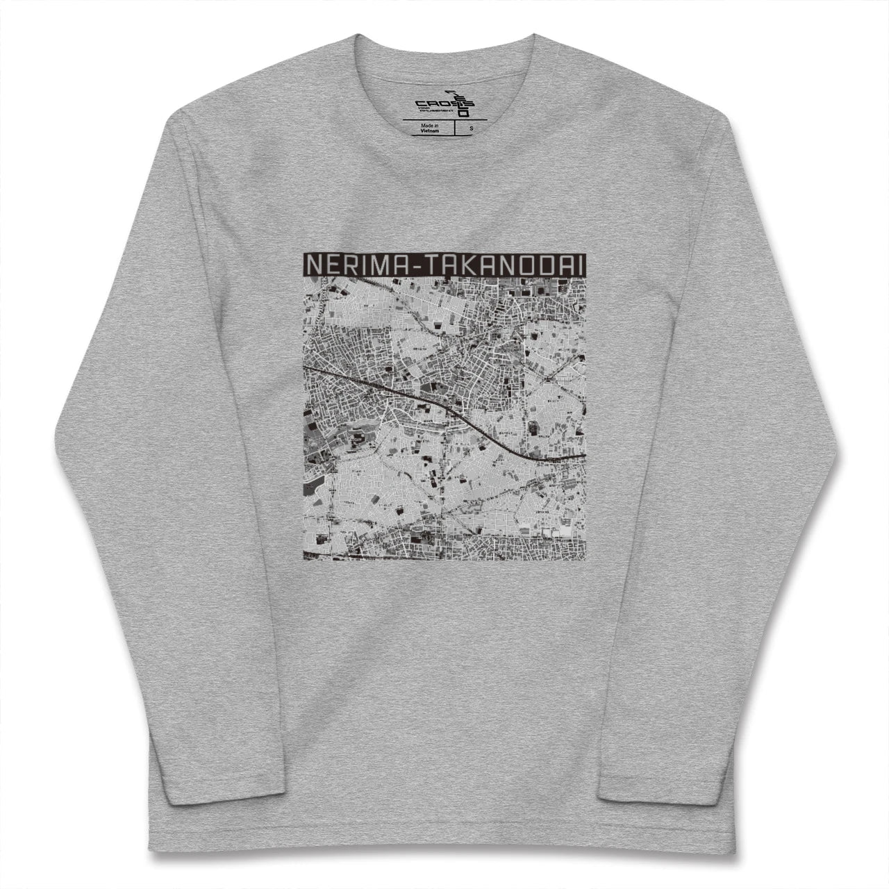 【練馬高野台(東京都)】地図柄ロングスリーブTシャツ