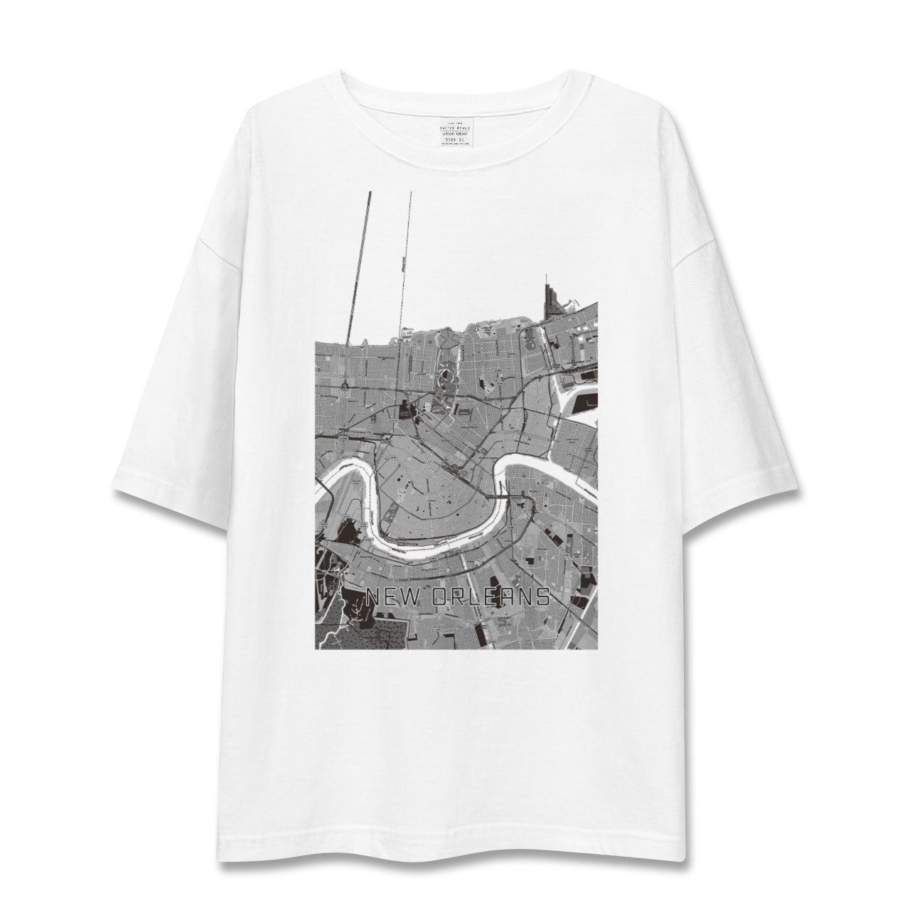 【ニューオーリンズ(アメリカ)】地図柄ビッグシルエットTシャツ