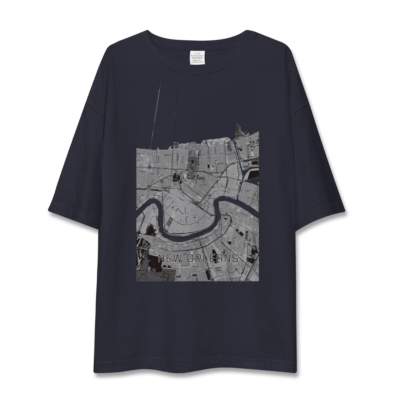 【ニューオーリンズ(アメリカ)】地図柄ビッグシルエットTシャツ