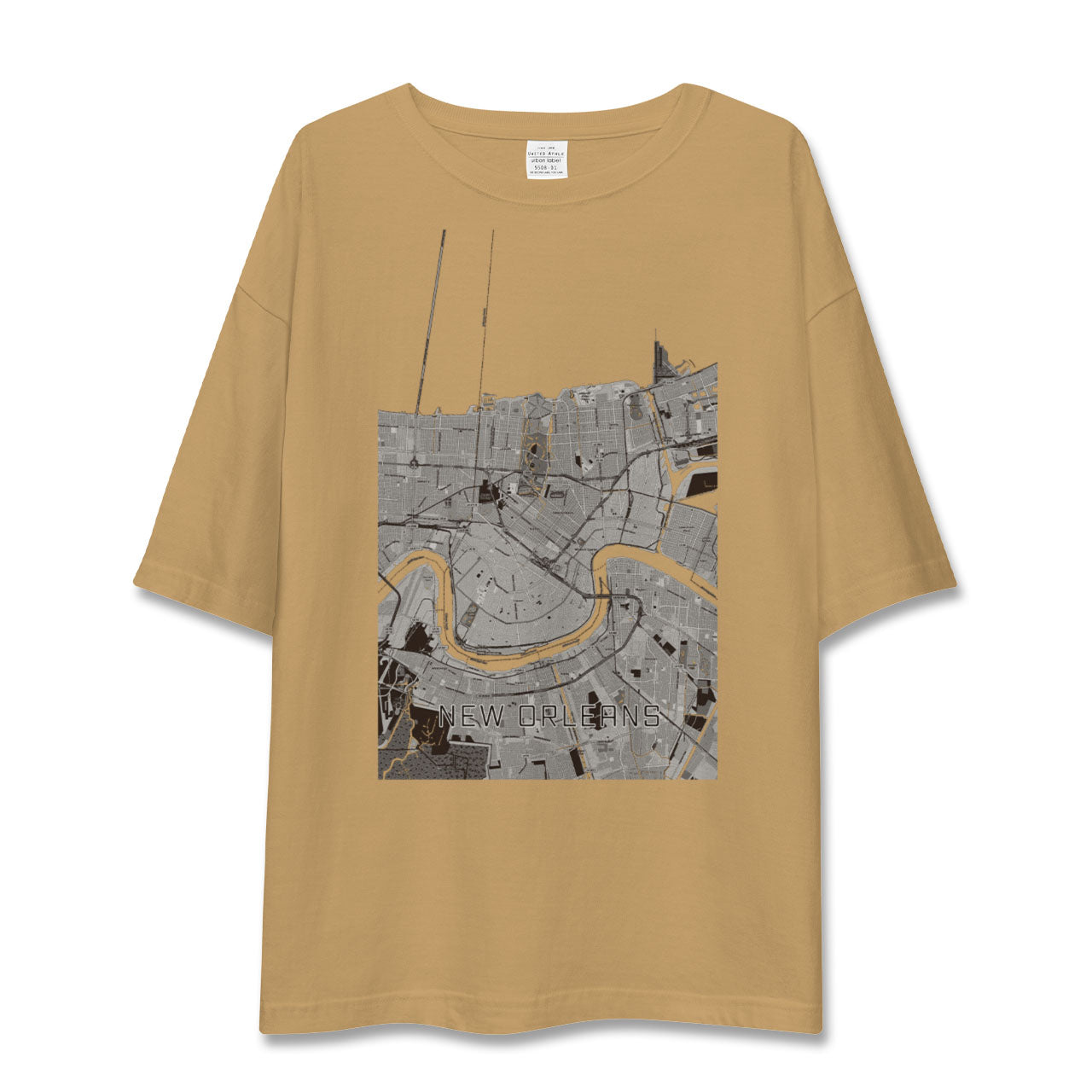 【ニューオーリンズ(アメリカ)】地図柄ビッグシルエットTシャツ