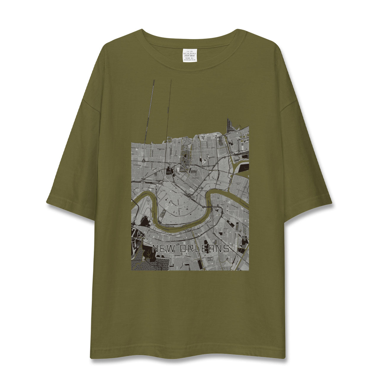 【ニューオーリンズ(アメリカ)】地図柄ビッグシルエットTシャツ